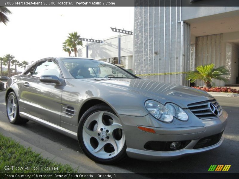 Pewter Metallic / Stone 2005 Mercedes-Benz SL 500 Roadster