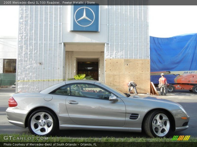 Pewter Metallic / Stone 2005 Mercedes-Benz SL 500 Roadster