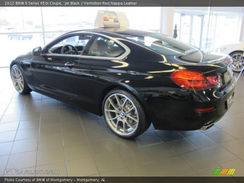 Jet Black / Vermillion Red Nappa Leather 2012 BMW 6 Series 650i Coupe