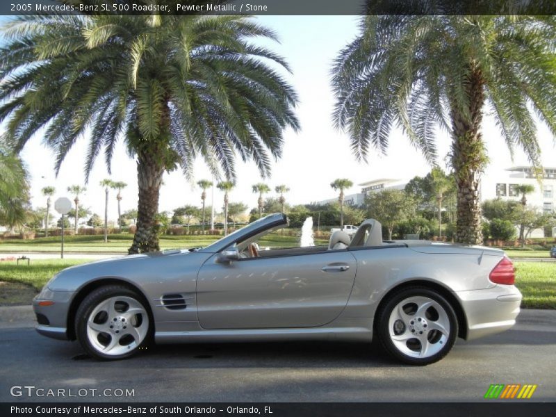 Pewter Metallic / Stone 2005 Mercedes-Benz SL 500 Roadster