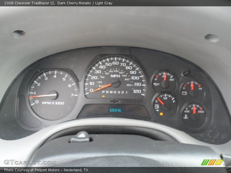 Dark Cherry Metallic / Light Gray 2008 Chevrolet TrailBlazer LS
