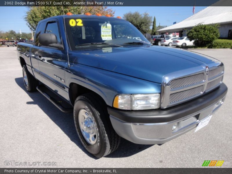 Atlantic Blue Pearl / Mist Gray 2002 Dodge Ram 2500 SLT Quad Cab