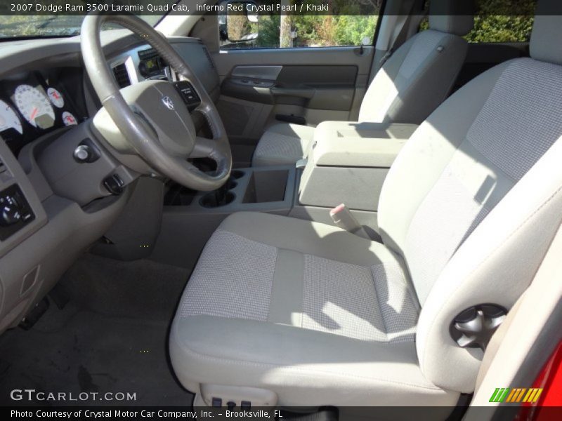 Inferno Red Crystal Pearl / Khaki 2007 Dodge Ram 3500 Laramie Quad Cab