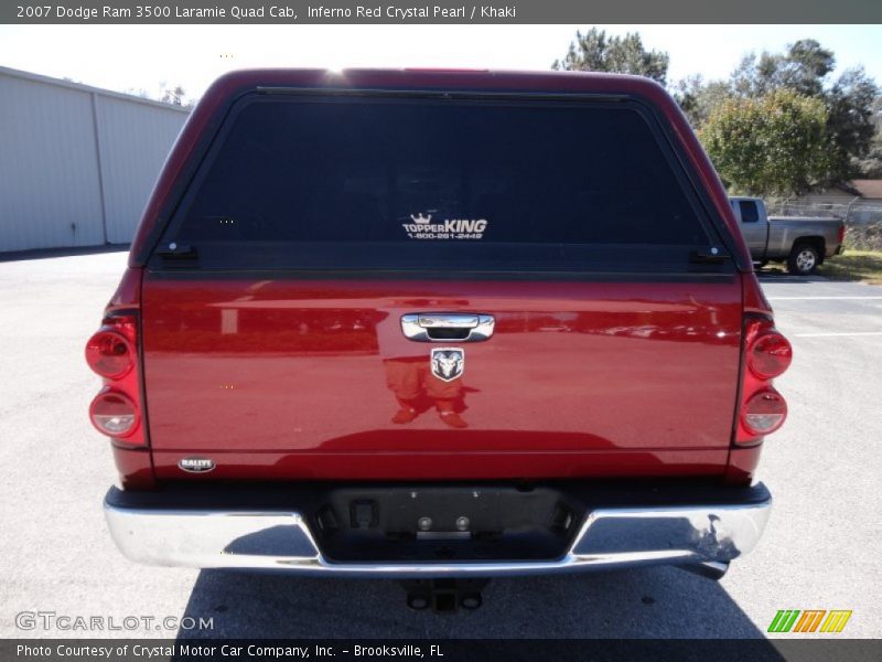 Inferno Red Crystal Pearl / Khaki 2007 Dodge Ram 3500 Laramie Quad Cab