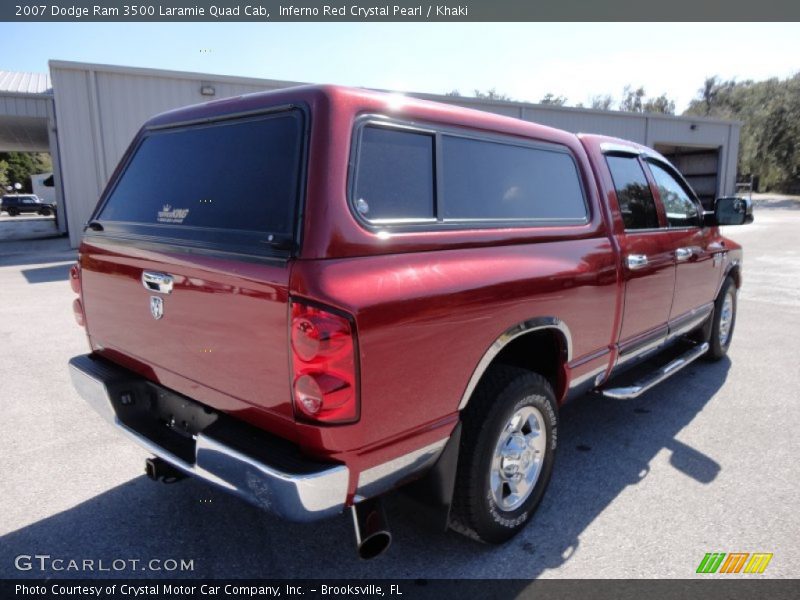 Inferno Red Crystal Pearl / Khaki 2007 Dodge Ram 3500 Laramie Quad Cab