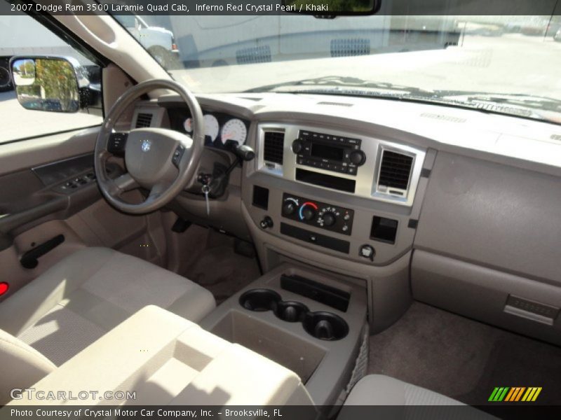 Inferno Red Crystal Pearl / Khaki 2007 Dodge Ram 3500 Laramie Quad Cab