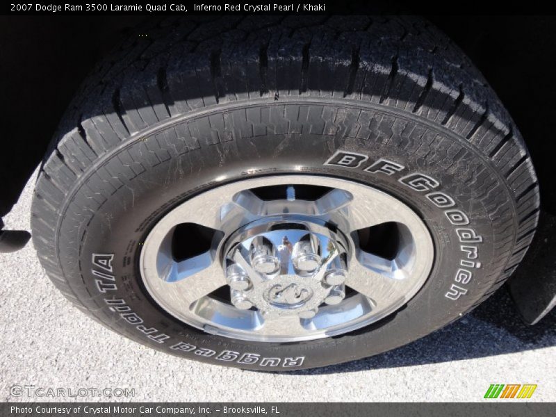 Inferno Red Crystal Pearl / Khaki 2007 Dodge Ram 3500 Laramie Quad Cab