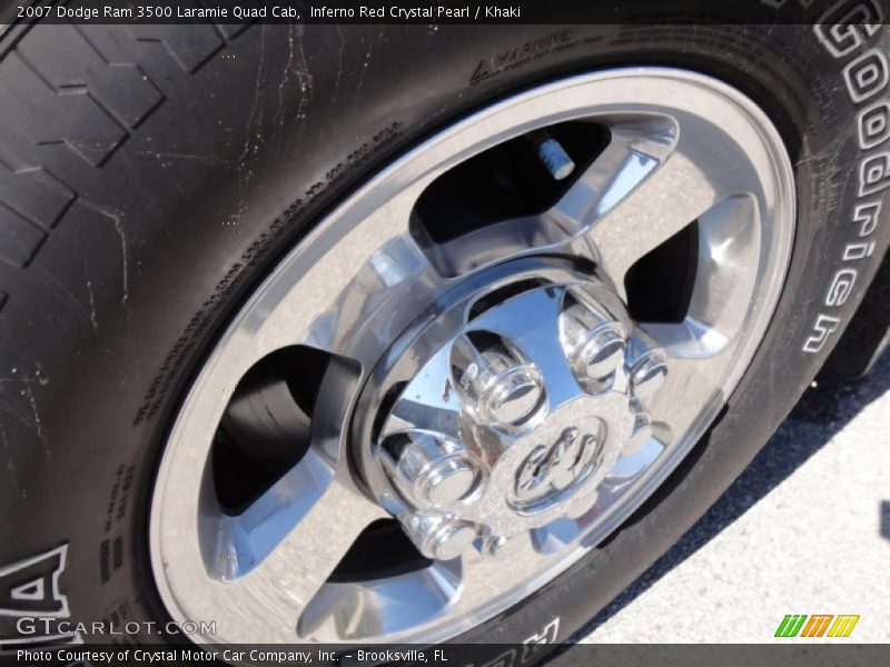 Inferno Red Crystal Pearl / Khaki 2007 Dodge Ram 3500 Laramie Quad Cab