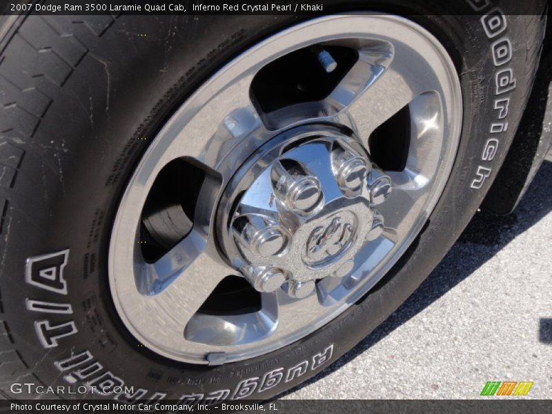 Inferno Red Crystal Pearl / Khaki 2007 Dodge Ram 3500 Laramie Quad Cab