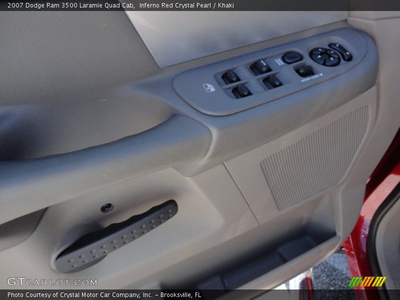Inferno Red Crystal Pearl / Khaki 2007 Dodge Ram 3500 Laramie Quad Cab