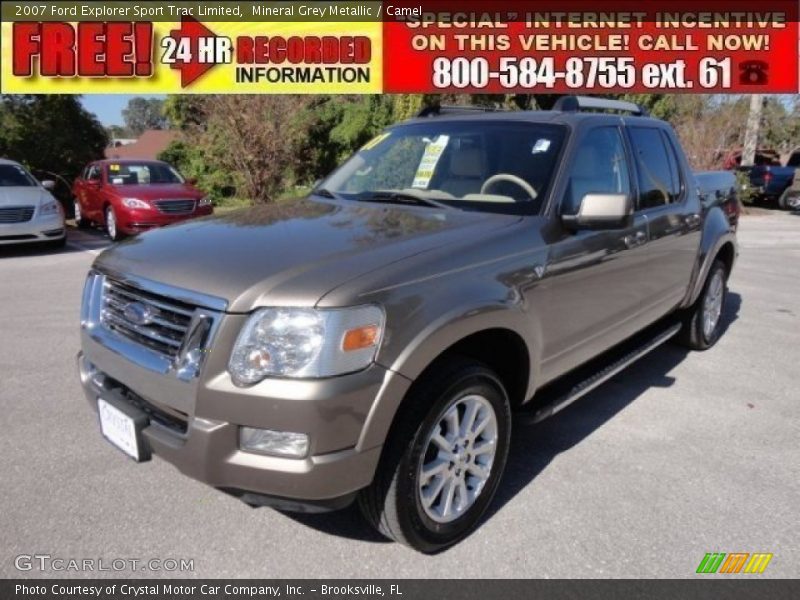 Mineral Grey Metallic / Camel 2007 Ford Explorer Sport Trac Limited