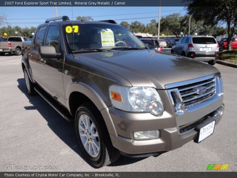 Mineral Grey Metallic / Camel 2007 Ford Explorer Sport Trac Limited