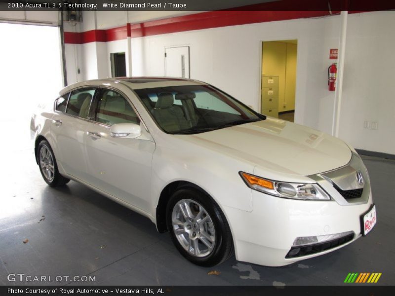 White Diamond Pearl / Taupe 2010 Acura TL 3.5 Technology