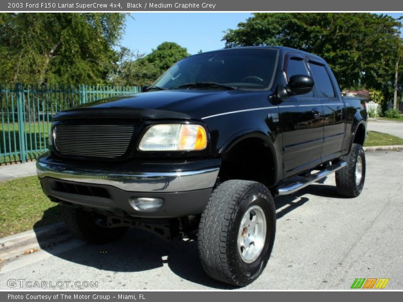 Black / Medium Graphite Grey 2003 Ford F150 Lariat SuperCrew 4x4