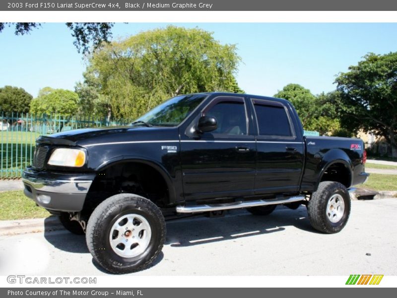 Black / Medium Graphite Grey 2003 Ford F150 Lariat SuperCrew 4x4