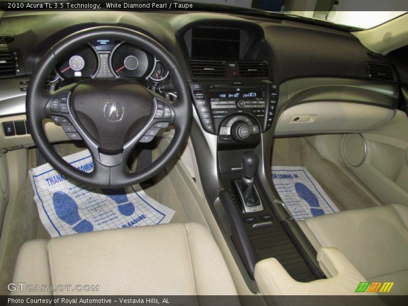 White Diamond Pearl / Taupe 2010 Acura TL 3.5 Technology