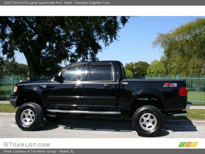 Black / Medium Graphite Grey 2003 Ford F150 Lariat SuperCrew 4x4