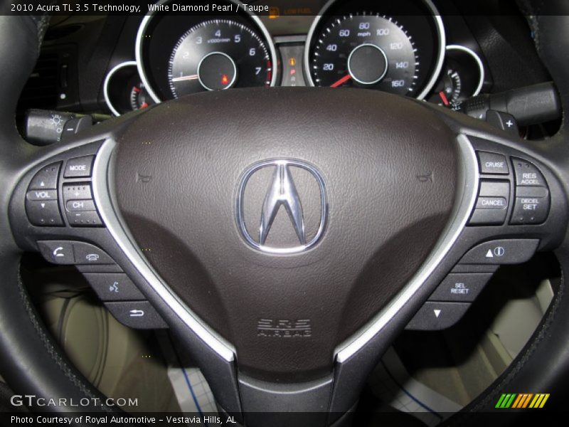 White Diamond Pearl / Taupe 2010 Acura TL 3.5 Technology