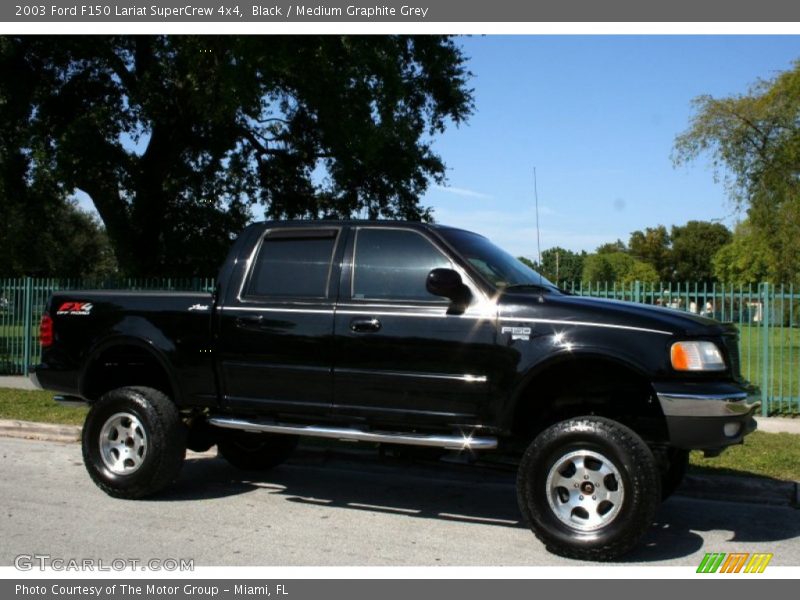 Black / Medium Graphite Grey 2003 Ford F150 Lariat SuperCrew 4x4