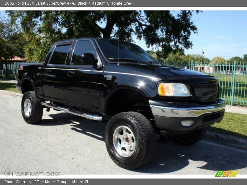 Black / Medium Graphite Grey 2003 Ford F150 Lariat SuperCrew 4x4