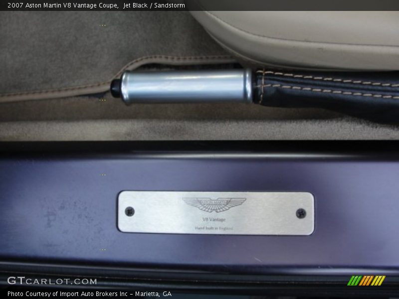 Info Tag of 2007 V8 Vantage Coupe