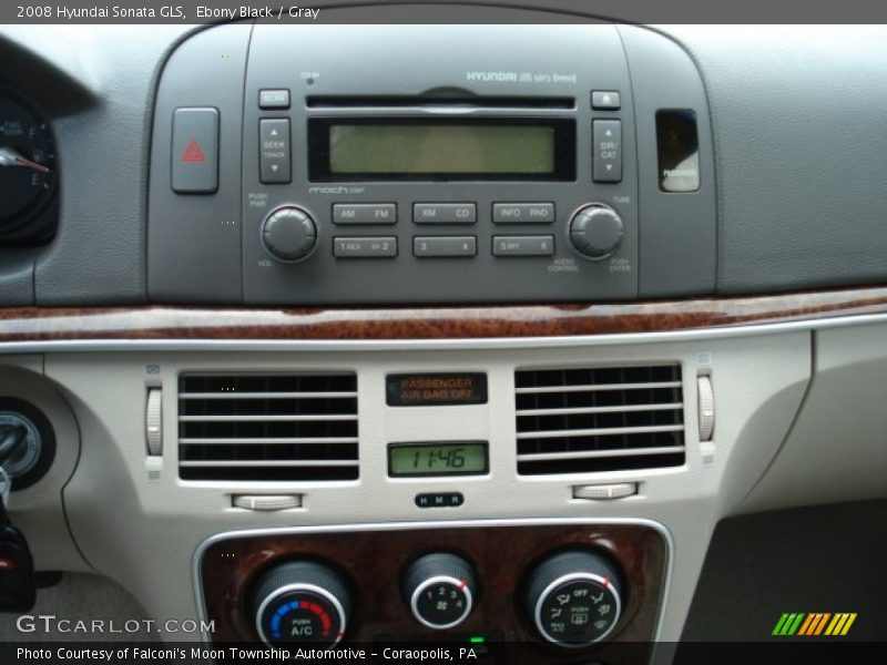 Ebony Black / Gray 2008 Hyundai Sonata GLS