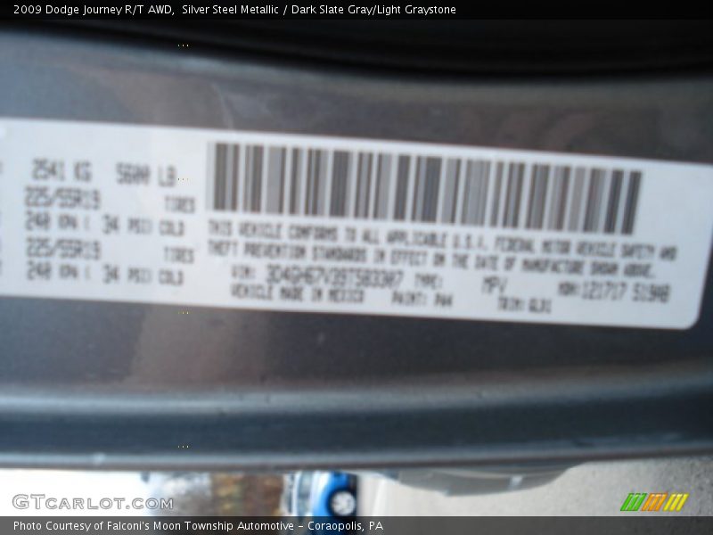 Silver Steel Metallic / Dark Slate Gray/Light Graystone 2009 Dodge Journey R/T AWD