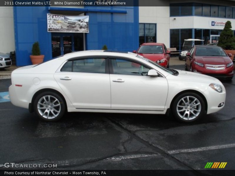White Diamond Tricoat / Cocoa/Cashmere 2011 Chevrolet Malibu LTZ