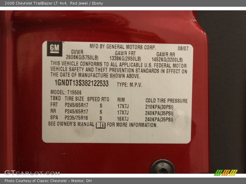 Red Jewel / Ebony 2008 Chevrolet TrailBlazer LT 4x4