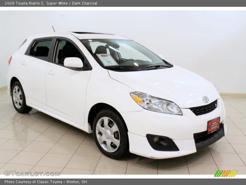 Super White / Dark Charcoal 2009 Toyota Matrix S