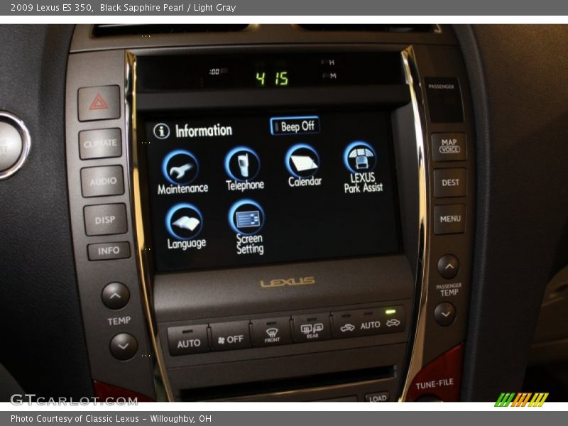 Black Sapphire Pearl / Light Gray 2009 Lexus ES 350