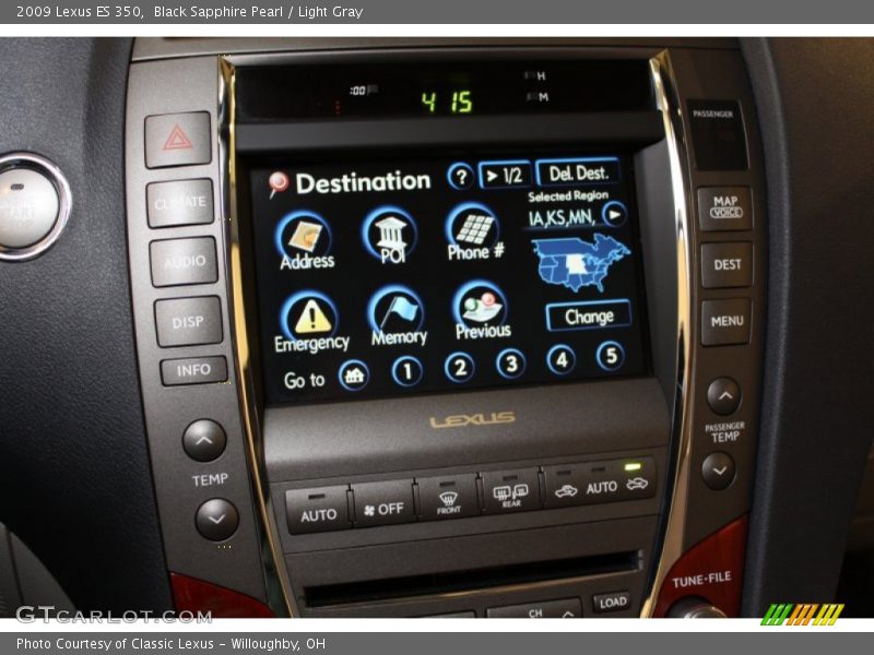 Black Sapphire Pearl / Light Gray 2009 Lexus ES 350