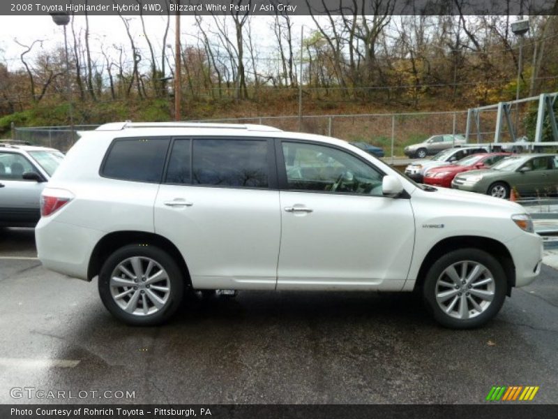 Blizzard White Pearl / Ash Gray 2008 Toyota Highlander Hybrid 4WD