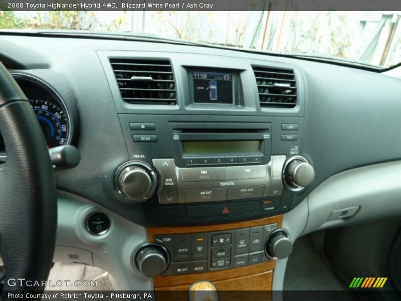Blizzard White Pearl / Ash Gray 2008 Toyota Highlander Hybrid 4WD