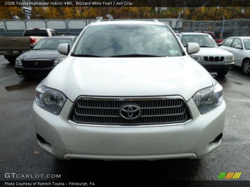 Blizzard White Pearl / Ash Gray 2008 Toyota Highlander Hybrid 4WD