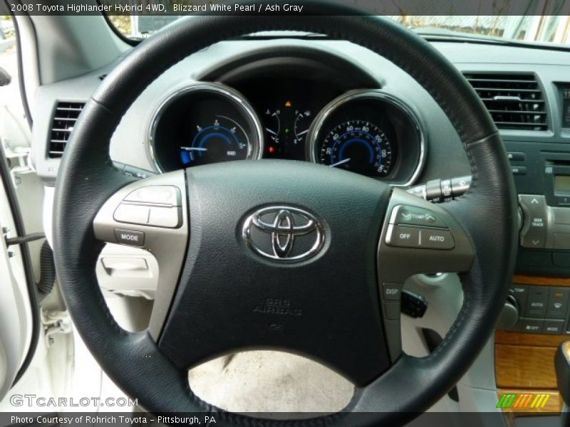 Blizzard White Pearl / Ash Gray 2008 Toyota Highlander Hybrid 4WD