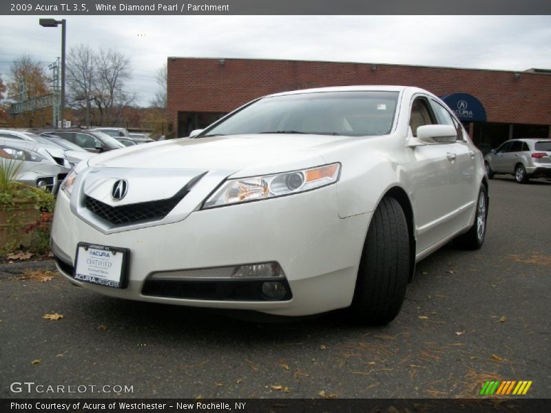 White Diamond Pearl / Parchment 2009 Acura TL 3.5