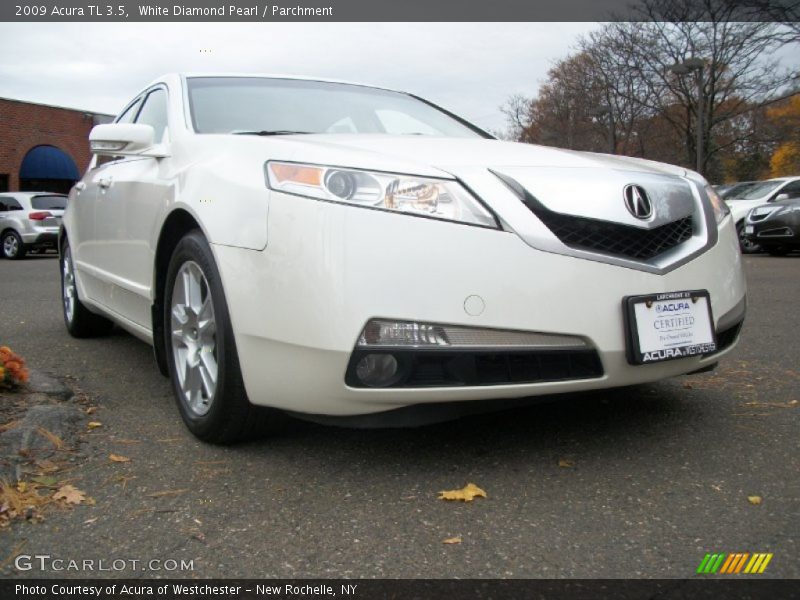 White Diamond Pearl / Parchment 2009 Acura TL 3.5
