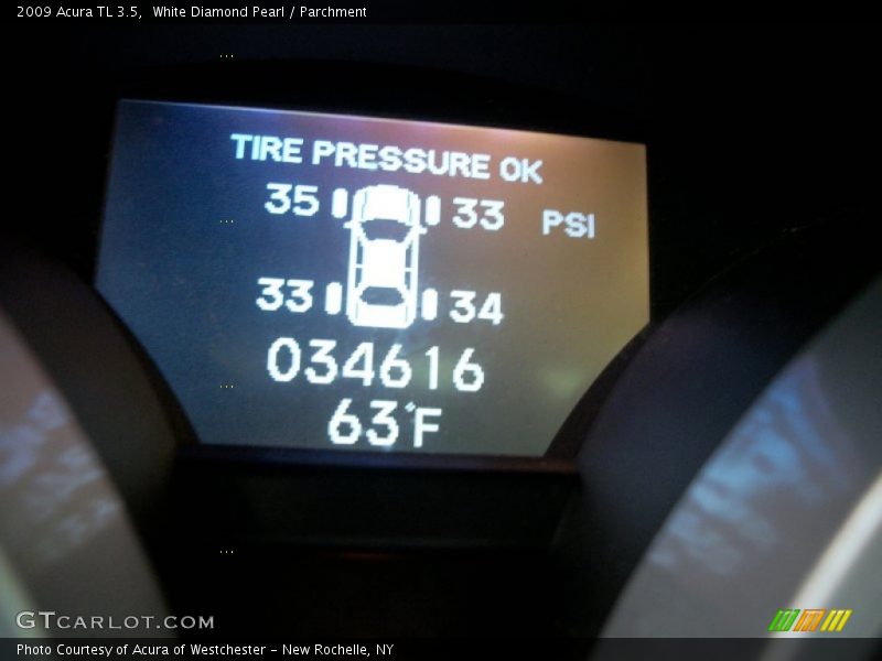 White Diamond Pearl / Parchment 2009 Acura TL 3.5