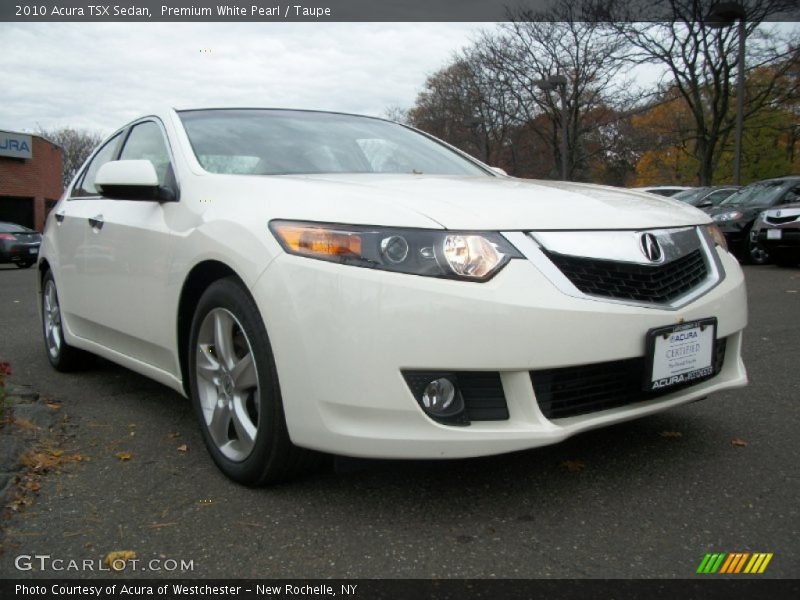 Premium White Pearl / Taupe 2010 Acura TSX Sedan