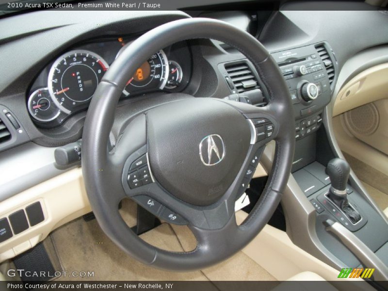 Premium White Pearl / Taupe 2010 Acura TSX Sedan