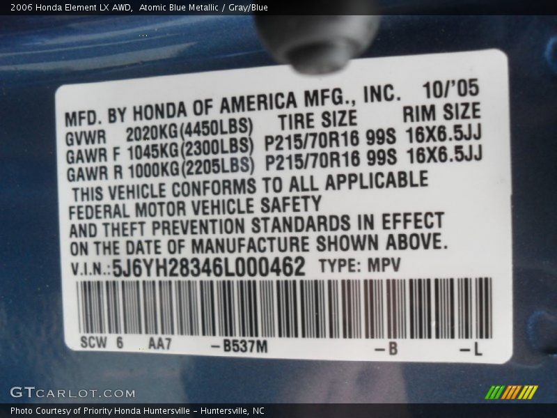 B537 - 2006 Honda Element LX AWD