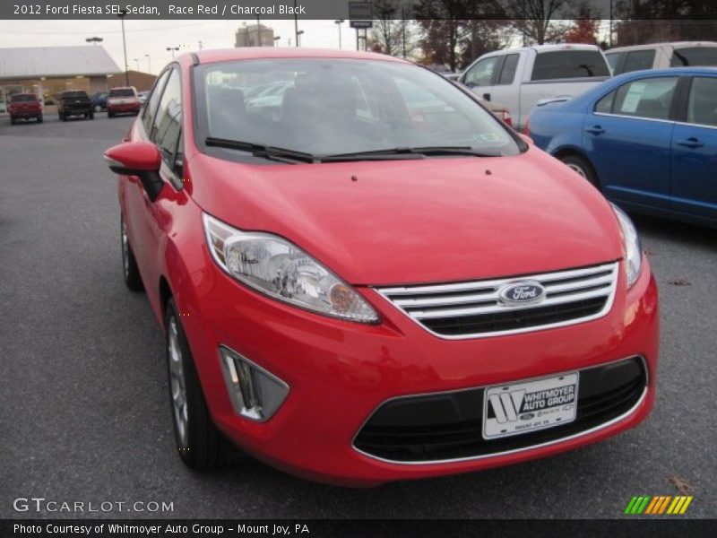 Race Red / Charcoal Black 2012 Ford Fiesta SEL Sedan