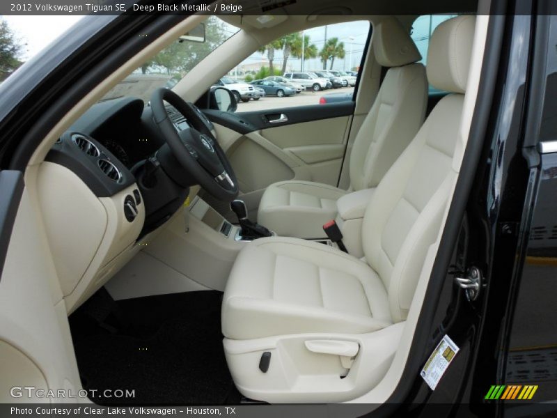 Deep Black Metallic / Beige 2012 Volkswagen Tiguan SE