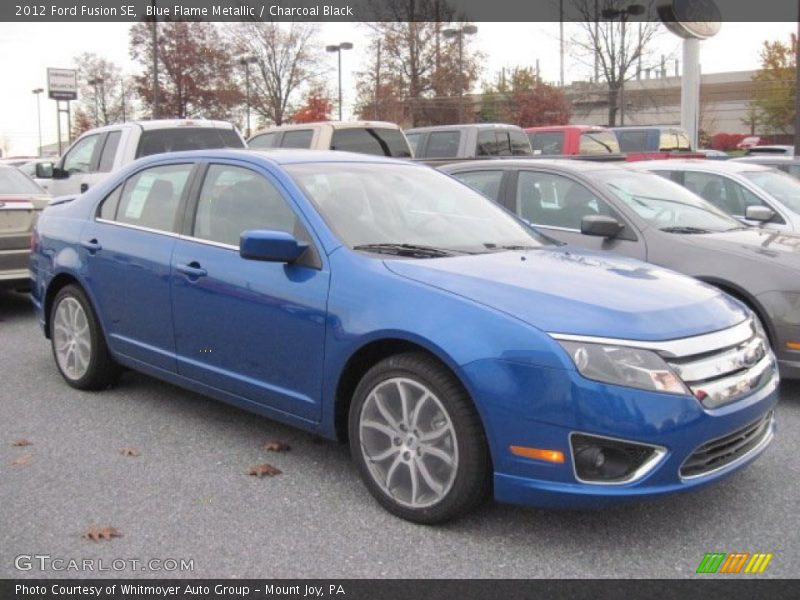 Blue Flame Metallic / Charcoal Black 2012 Ford Fusion SE