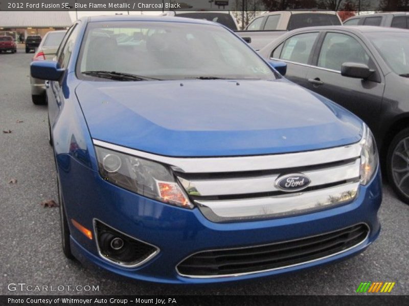 Blue Flame Metallic / Charcoal Black 2012 Ford Fusion SE
