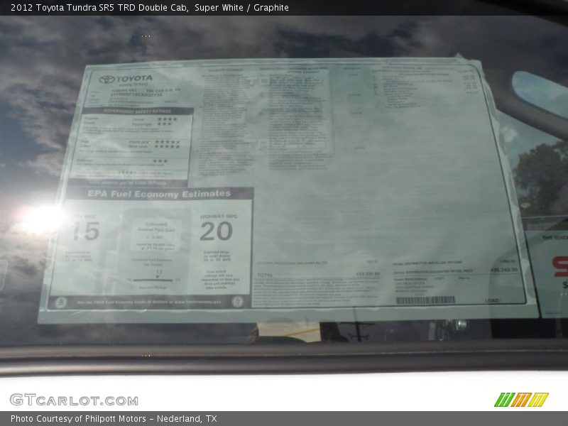 Super White / Graphite 2012 Toyota Tundra SR5 TRD Double Cab