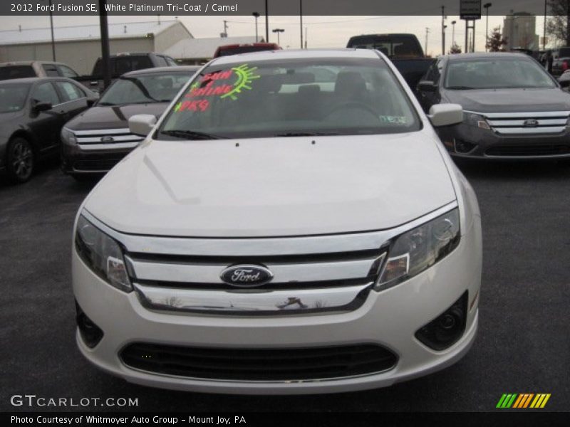 White Platinum Tri-Coat / Camel 2012 Ford Fusion SE