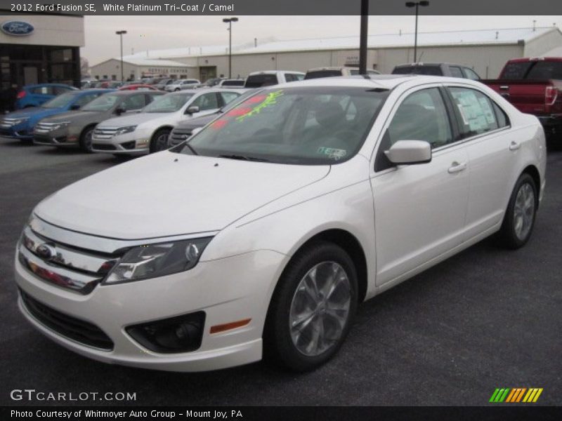 White Platinum Tri-Coat / Camel 2012 Ford Fusion SE