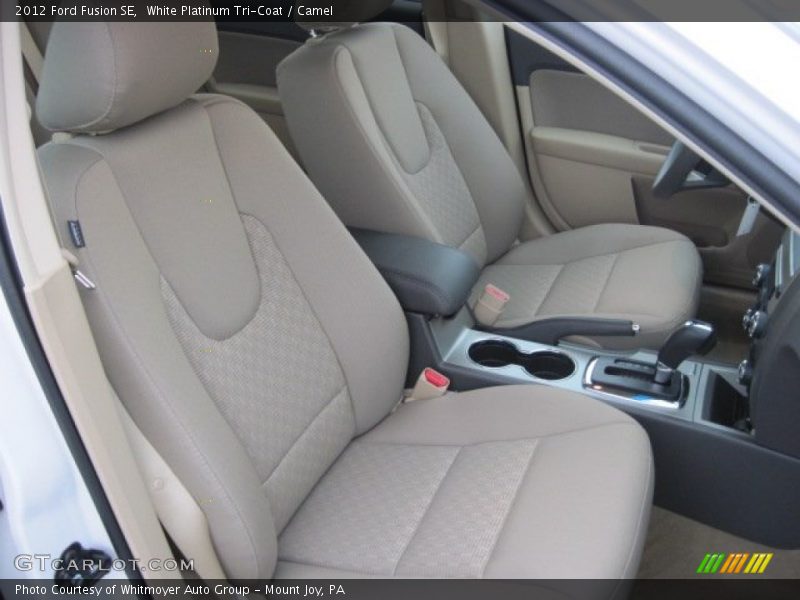White Platinum Tri-Coat / Camel 2012 Ford Fusion SE